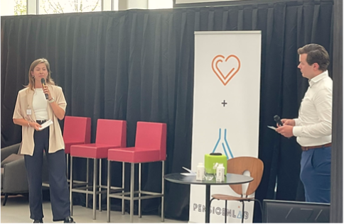 Babs Kerkhoven &amp; Loek Egbers during their presentation at PensioenLab